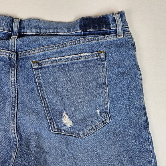 Abercrombie & Fitch 90s Straight Low Rise Jean Blue Distressed Denim Women 34x29 - Picture 8 of 16